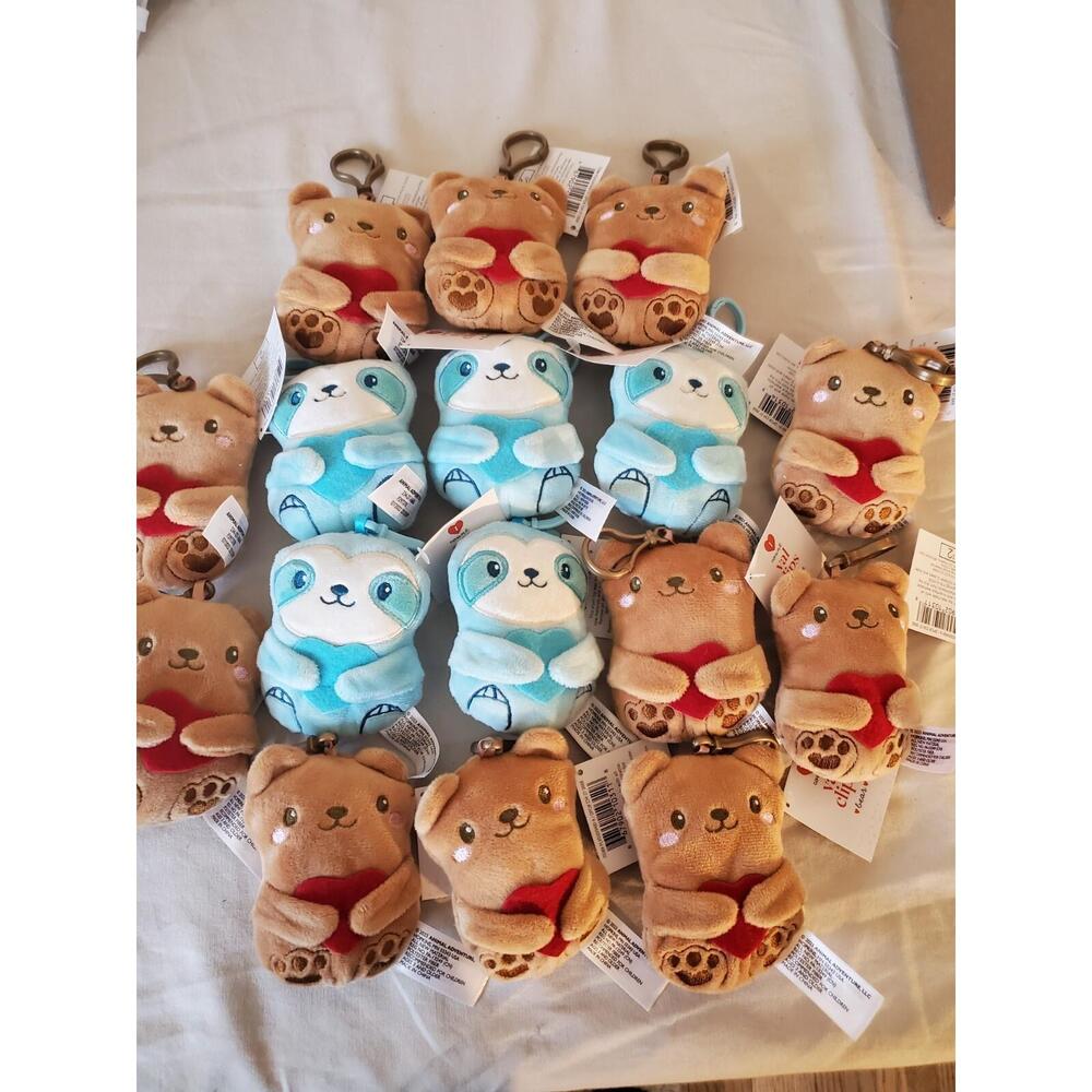 Target Bullseye Playground Val Clips  Bear Heart Sewn Eyes Nose NWT Lot Of 16